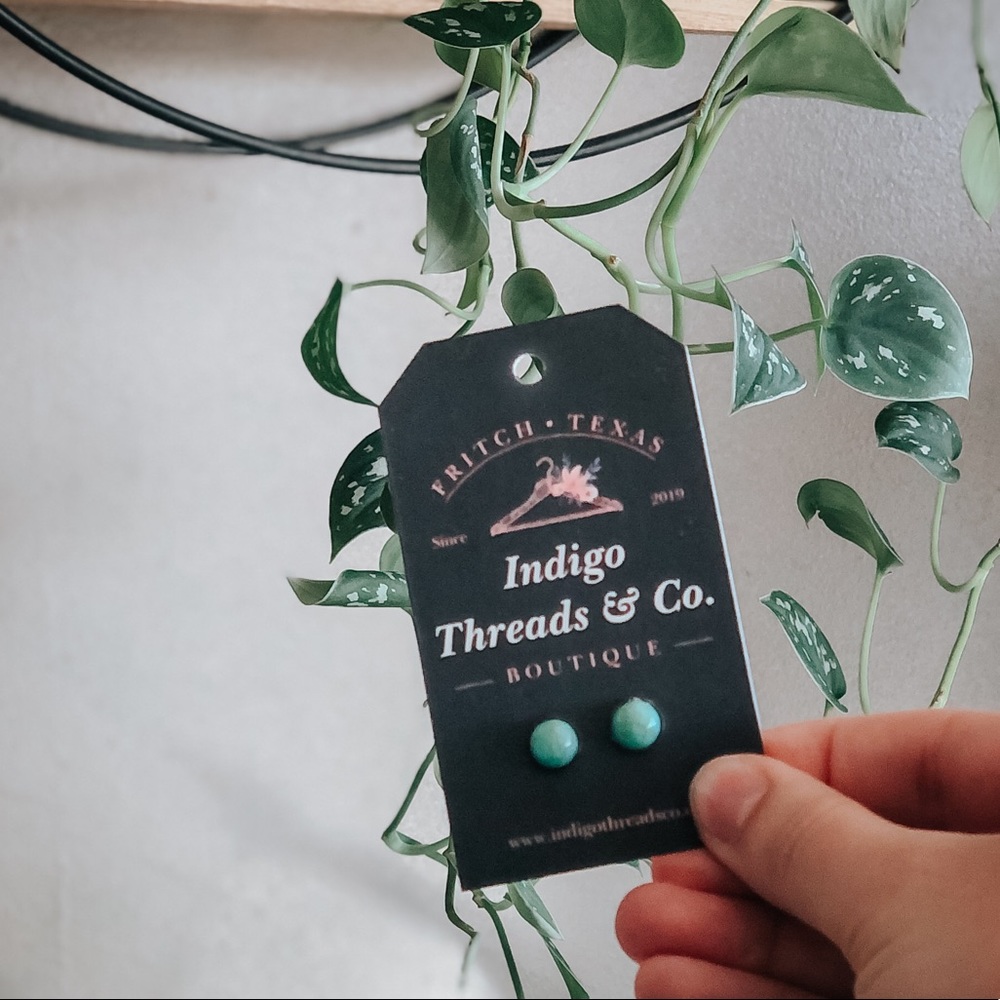 Faux Turquoise Stud Earrings